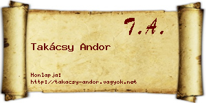 Takácsy Andor névjegykártya